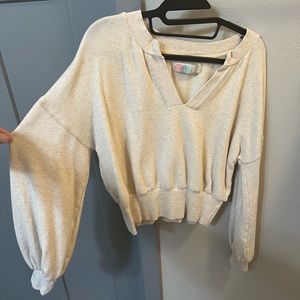 Feee People Beach Deep V Cropped Sweater